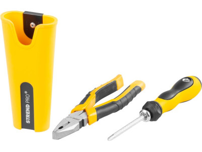 Sada Strend Pro, skrutkovač, kombinované kliešte, puzdro, 3-dielna sada