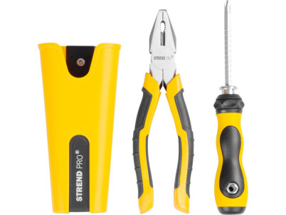 Sada Strend Pro, skrutkovač, kombinované kliešte, puzdro, 3-dielna sada