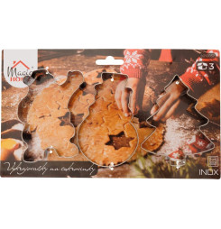 Vykrajovačka MagicHome Vianoce, na pečenie, stromček, santa, snehuliak, formička, 3 ks