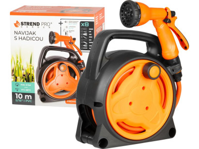Navíjač Strend Pro Garden, so záhradnou hadicou, pištoľ, 10m, 5/16"