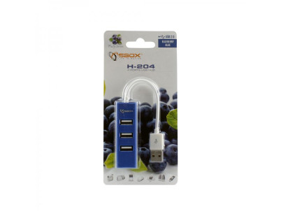 SBOX H-204BL blue USB 2.0 port 4x
