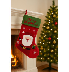 Dekorácia MagicHome Vianoce, Čižma, vzor santa, 25 x 41 cm