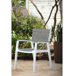 Záhradné kreslo Keter Harmony biela/ svetlo šedá