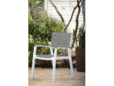 Záhradné kreslo Keter Harmony biela/ svetlo šedá