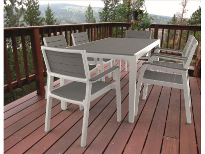 Záhradné kreslo Keter Harmony biela/ svetlo šedá