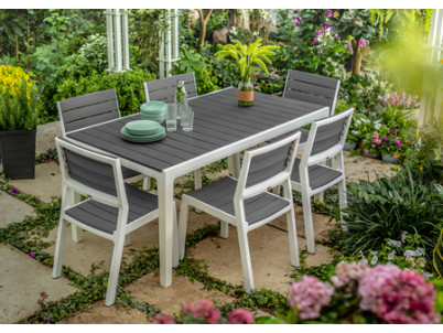 Záhradné kreslo Keter Harmony biela/ svetlo šedá