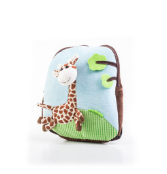 Hračka G21 Batoh s plyšovou žirafou, modrý