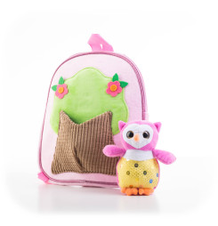 Hračka G21 Batoh s plyšovou sovičkou, ružový