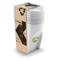 Odpadkový kôš Prosperplast SORTIBOX 3 x 35 l popolavý