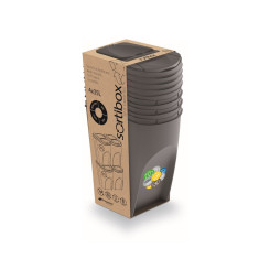 Odpadkový kôš Prosperplast na triedený odpad 4 x 35 l PH ŠE šedý