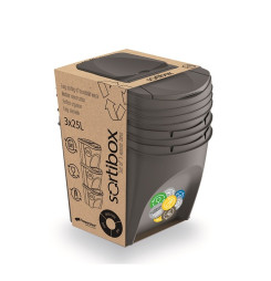 Odpadkový kôš Prosperplast SORTIBOX 3 x 25 l sivý