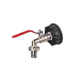 Výpustný kohútik pochrómovaný na IBC nádrž s guľovým ventilom 3/4"