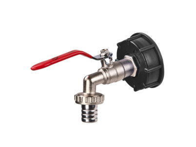 Výpustný kohútik pochrómovaný na IBC nádrž s guľovým ventilom 3/4"