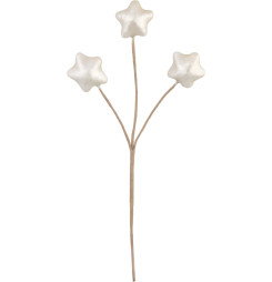 Vetvička MagicHome Vianoce, hviezdy, bielam 8,5 cm