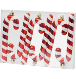 Dekorácia MagicHome Vianoce, bielo-červená, 12,5 cm