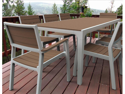 Záhradný nábytok Keter Harmony set stôl + 4 stoličky biely / cappuccino