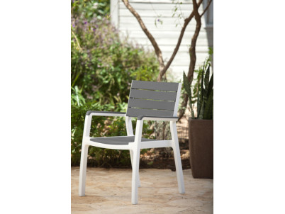 Záhradný nábytok Keter Harmony set stôl + 4 stoličky biela/svetlošedá