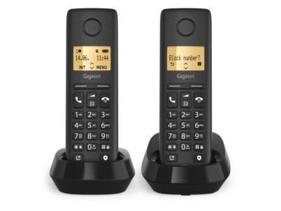 GIGASET Pure 100 Duo, Telefónny prístroj, čierny