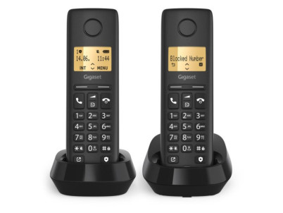 GIGASET Pure 100 Duo, Telefónny prístroj, čierny