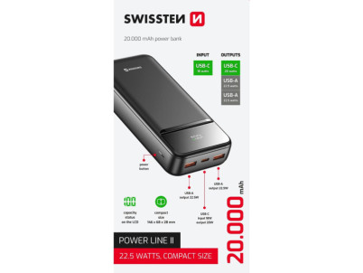 POWER LINE Powerbanka 20000mAh SWISSTEN