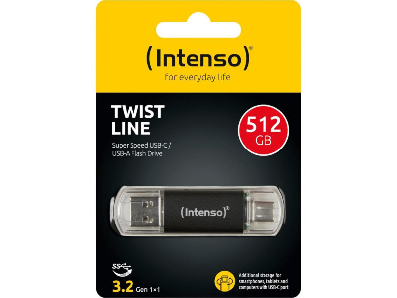 INTENSO Twist Line, USB-C/USB-A, USB Kľúč, 512GB