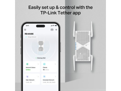 TP-Link RE405BE BE6500 WiFi 7 Dual Band Extender