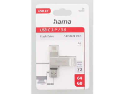 HAMA Rotate Pro, USB Kľúč, 64GB, strieborný