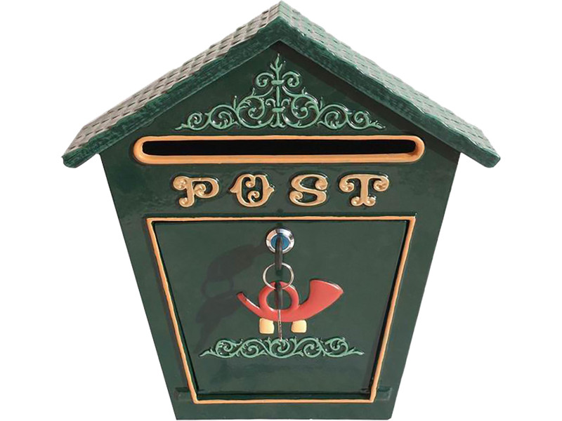 Schránka Albert 360x90x380 mm, poštová, zelená