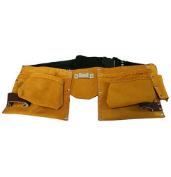 Puzdro na náradie HR68202 kožené, na opasok, 2 vrecká