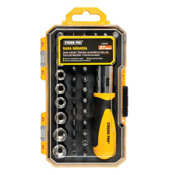 Sada bitov a hlavíc Strend Pro WT536, 37 dielna, s račňovým skrutkovačom