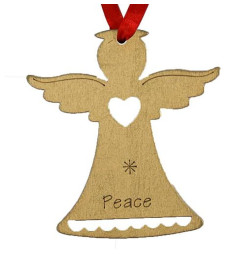 Ozdoba MagicHome Vianoce, Anjel PEACE, závesná, zlatá, bal. 5 ks