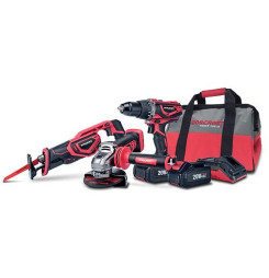 Set Worcraft WSET-02, S20Li ShareSYS, chvostová píla, uhlová brúska, skrutkovač, nabíjačka, 2x 4.0 Ah akumulátor + brašňa