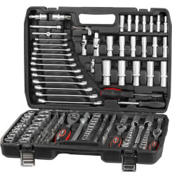 Sada náradia Strend Pro S221, 215 dielna, v kufri, 1/2"+1/4"+3/8"