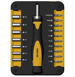 Sada bitov a hlavíc Strend Pro WT536, 18 dielna, so skrutkovačom