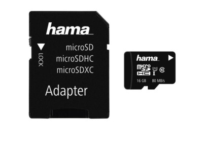 HAMA microSDHC 16 GB 80 MB/s Class 10 UHS-I