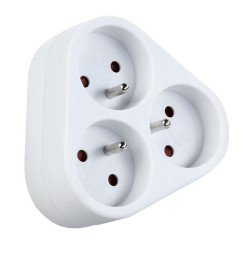 Zásuvka Strend Pro, biela, rozdvojka, rozbočovacia 230 V, IP20, max. 3680 W, 3x16A