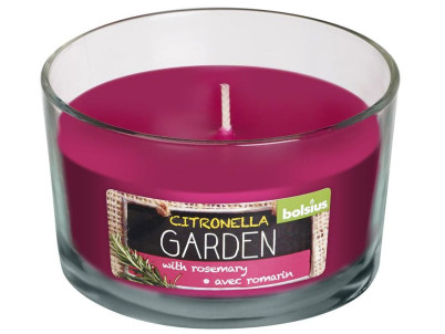 Sviečka Bolsius Glass Citronella, repelentná, 62/106 mm, rozmarín, v skle Sviečka Bolsius Glass Citronella, repelentná, 62/106 mm, rozmarín, v skle