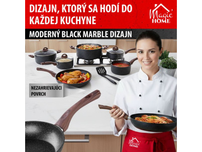 Panvica MagicHome Black Marble Line, 24 cm