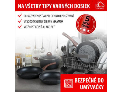 Panvica MagicHome Black Marble Line, 24 cm