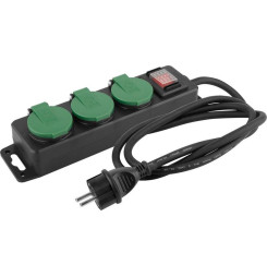Kábel Strend Pro FS0701, L-3 m, predlžovací, 3x zásuvka + vypínač, IP44