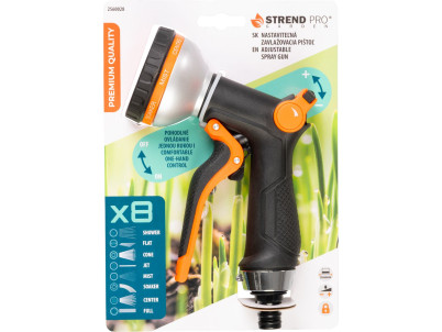 Pištoľ Strend Pro Garden, zavlažovacia, záhradná, 8 vzorov, plast