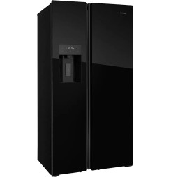 CONCEPT LA7691BC BLACK Americká chladnička s výrobníkom ľadu