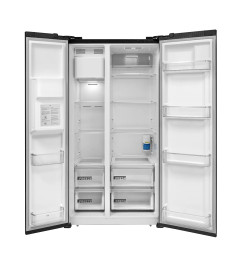 CONCEPT LA7691BC BLACK Americká chladnička s výrobníkom ľadu