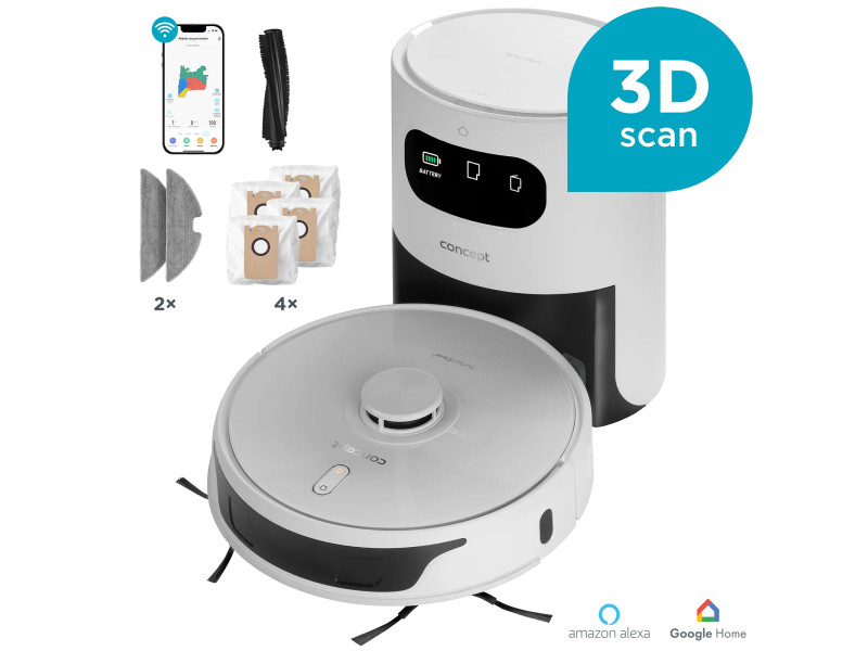 CONCEPT VR3450 Robotický vysávač s mopom 2v1 PERFECT CLEAN Laser 3D