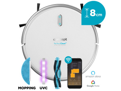 CONCEPT VR2020 Robotický vysávač s mopom 3 v 1 PERFECT CLEAN GYRO DEFENDER UVC