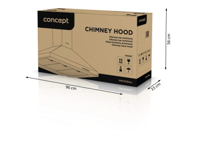 CONCEPT OPK3590ss Digestor komínový 90 cm CONCEPT OPK3590ss Digestor komínový 90 cm