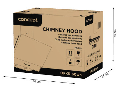 CONCEPT OPK5160wh WHITE Digestor komínový CONCEPT OPK5160wh WHITE Digestor komínový