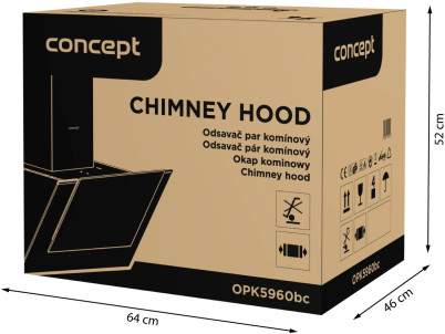 CONCEPT OPK5960bc BLACK Komínový digestor
