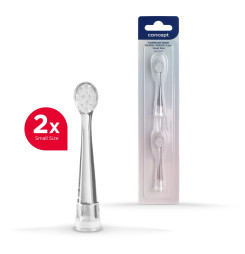 ZK0031 Náhradné hlavice k detským zubným kefkám ZK3010, ZK3020 small, 2 ks, priehľadné