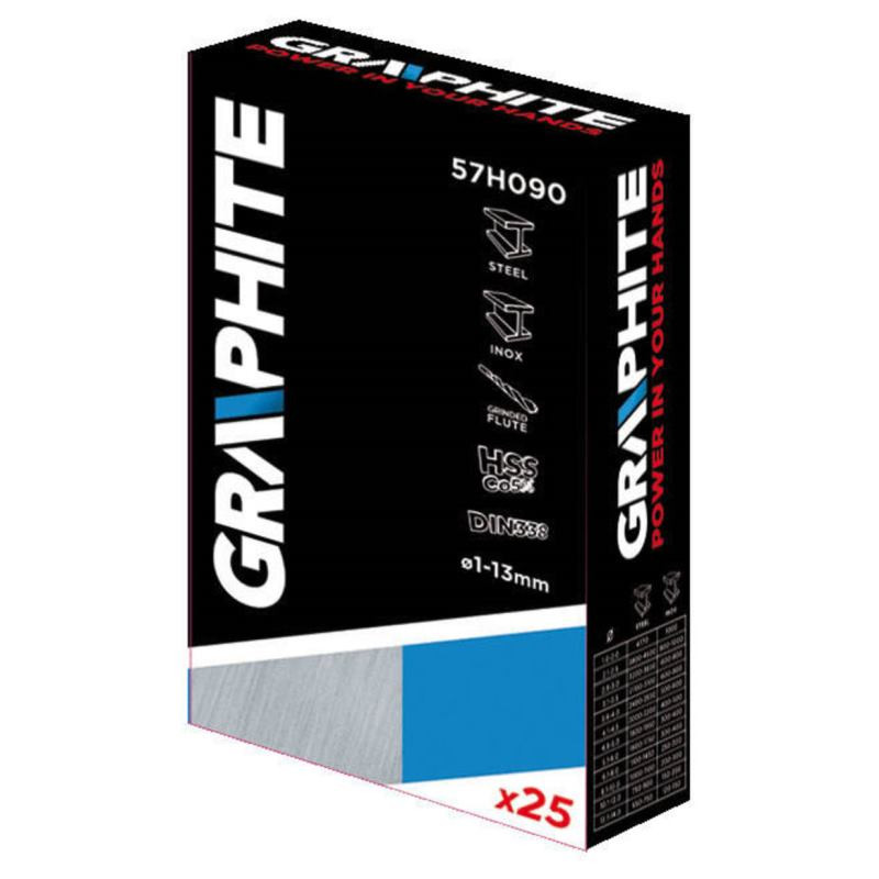 GRAPHITE 57H090, Sada vrtákov do kovu 25ks